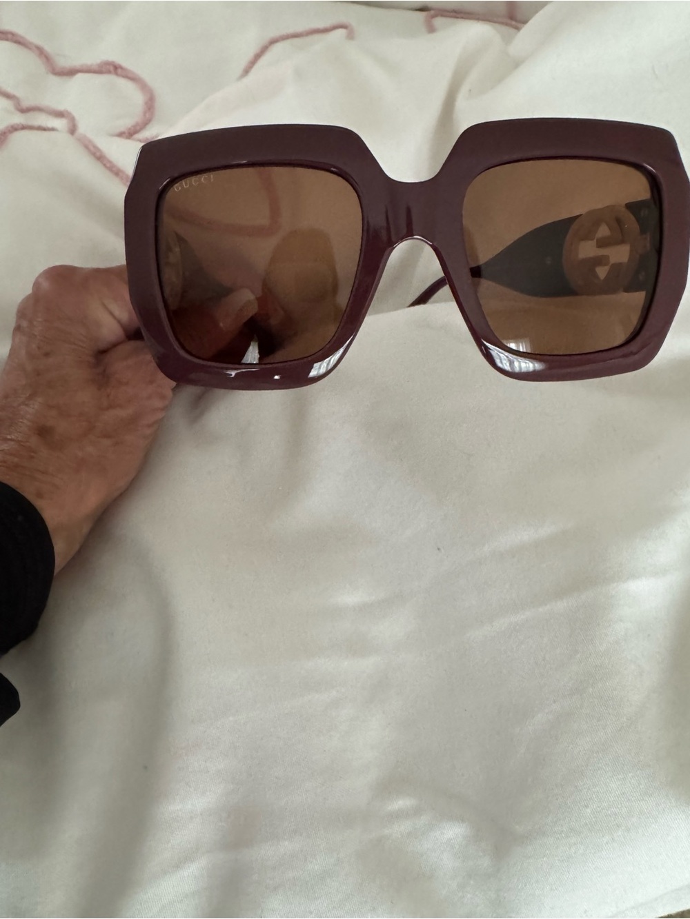 Gucci Women's Oversized Square Sunglasses in Plum Brown